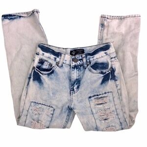 Road Narrows Acid Wash Distressed Jeans